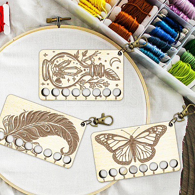  8-Position Wood Embroidery Thread Storage Trays TOOL-WH0056-024-1