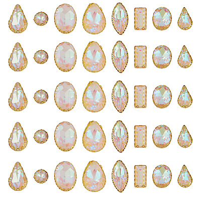 100Pcs Glass Sew on Rhinestones GLAA-TA0004-46-1