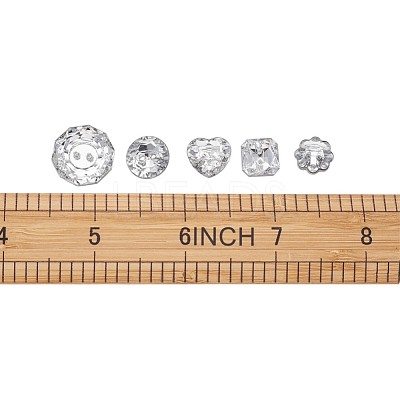 Acrylic Rhinestone Buttons BUTT-PJ0001-01-1