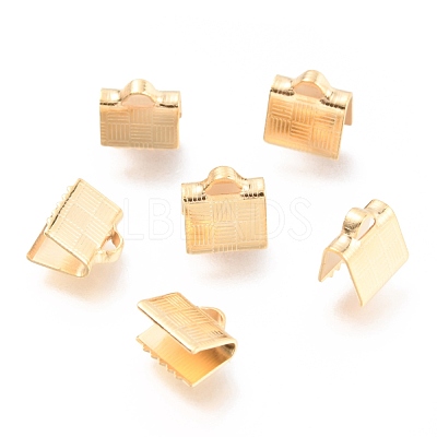 304 Stainless Steel Ribbon Crimp Ends STAS-H151-18G-1