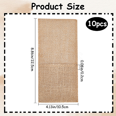10Pcs Linen Cutlery Bag AJEW-GF0008-68-1