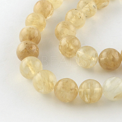 Coffee Watermelon Stone Glass Round Bead Strands G-R342-4mm-18-1