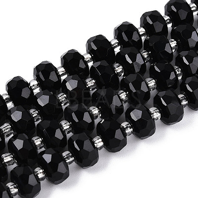 Natural Black Onyx(Dyed & Heated) Beads Strands G-N327-08A-01-1