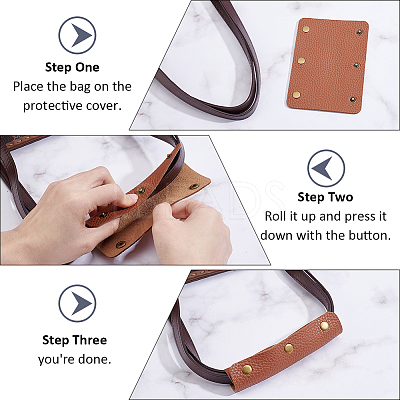 8Pcs 4 Colors Detachable PU Imitation Leather Bag Handle Wrap PURS-BBC0001-09-1
