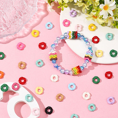 100Pcs Acrylic Twist Disc European Large Hole Beads MACR-SC0002-40-1