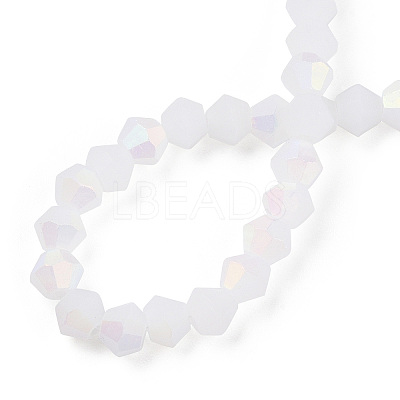 Imitation Jade Bicone Frosted Glass Bead Strands EGLA-A039-J4mm-MB06-1