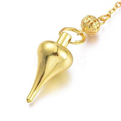 Brass Pointed Dowsing Pendulums KK-K239-03G-1