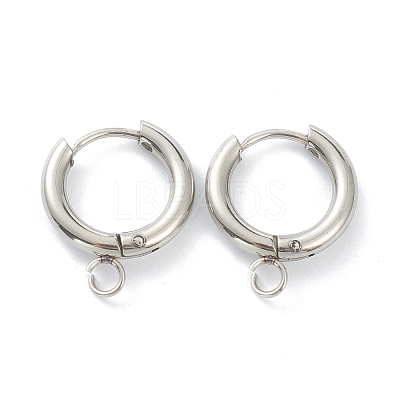 Tarnish Resistant 201 Stainless Steel Huggie Hoop Earring Findings STAS-P283-01B-P-1