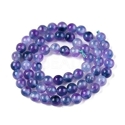 Dyed Natural White Jade Beads Strands X-G-T138-6mm-210-4-1
