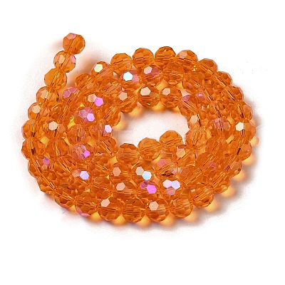 Electroplate Transparent Glass Beads Strands EGLA-A035-T8mm-L05-1