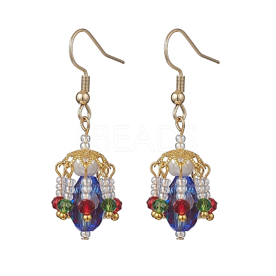 Glass Lantern Dangle Earrings EJEW-MZ00629-01-1