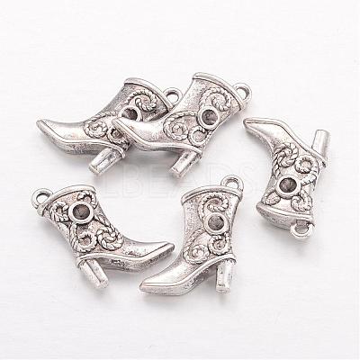 Tibetan Style Alloy Pendant Rhinestone Settings TIBEP-24059-AS-RS-1