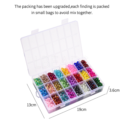Spray Painted Crackle Glass Beads CCG-YW0001-02-6mm-1
