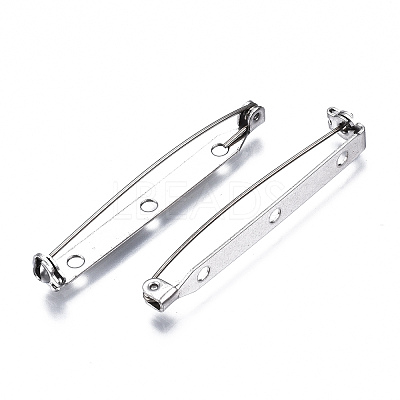 Tarnish Resistant 201 Stainless Steel Brooch Pin Back Safety Catch Bar Pins STAS-S117-022F-1