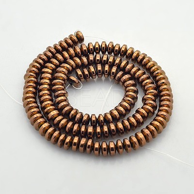 Electroplate Non-magnetic Synthetic Hematite Rondelle Beads Strands G-J216B-04-1