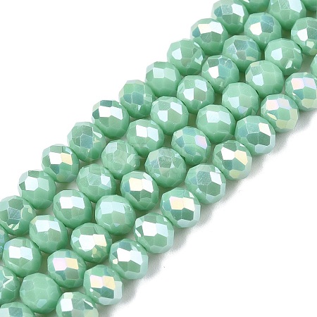 Electroplate Glass Beads Strands EGLA-A044-P6mm-B14-1