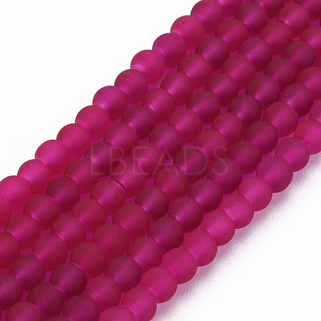 Baking Paint Transparent Glass Bead Strands GLAA-S031-4mm-39-1