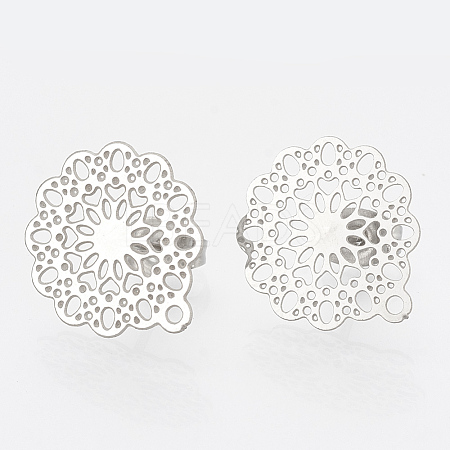 Non-Tarnish 304 Stainless Steel Stud Earring Findings X-STAS-S079-34B-1