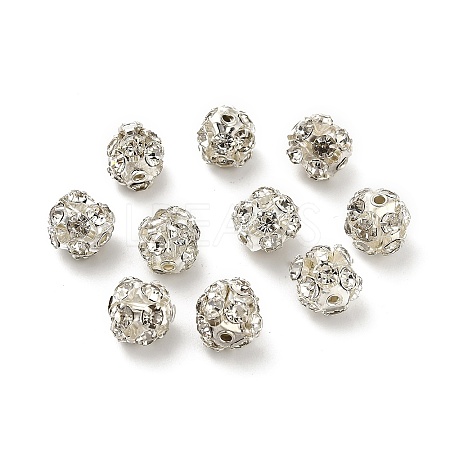 7mm Brass Rhinestone Beads X1-KK-S519-01B-S-1