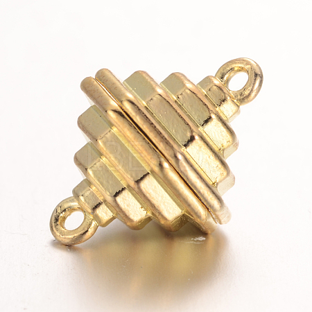 Bicone Brass Magnetic Clasps X-KK-I607-06C-G-1