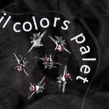 Star Alloy Rhinestone Cabochons MRMJ-WH0075-114-26-1