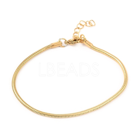 Unisex 304 Stainless Steel Round Snake Chain Bracelets BJEW-H541-02B-G-1