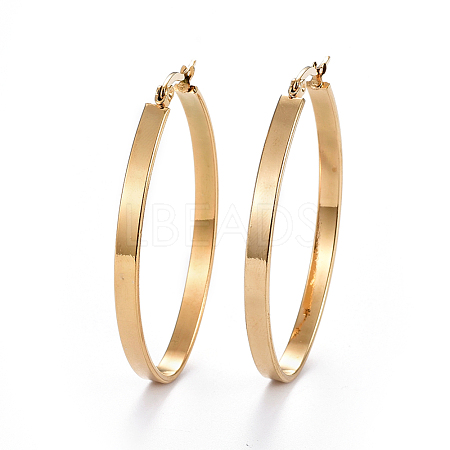 304 Stainless Steel Hoop Earrings EJEW-L232-003B-G-1