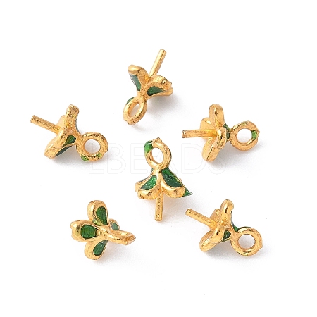 Brass Enamel Eye Pin Peg Bails KK-K399-07A-G-1