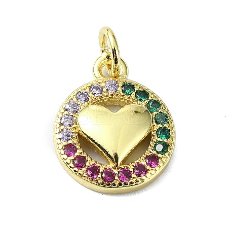 Brass Micro Pave Colorful Cubic Zirconia Pendants KK-H475-14G-06-1