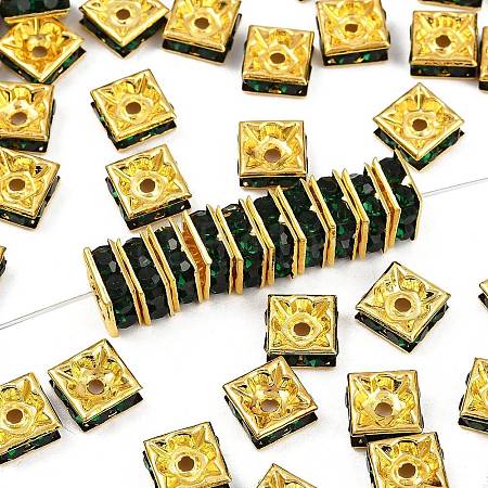 Brass Rhinestone Spacer Beads RSB074NF-12G-1