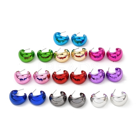 Arch Acrylic Stud Earrings EJEW-P251-30-1