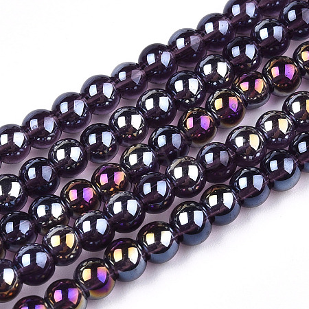 Electroplate Transparent Glass Beads Strands LS-GLAA-T032-T4mm-AB03-1