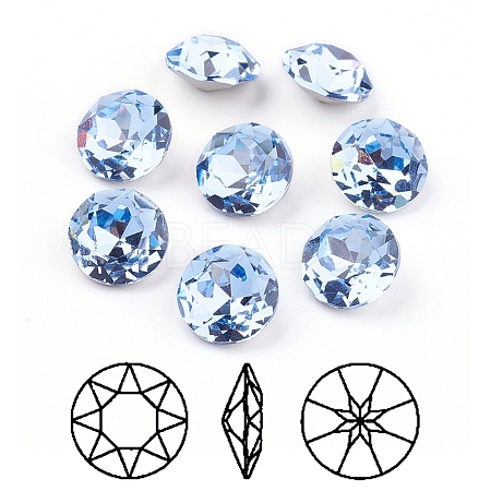Pointed Back & Back Plated K9 Glass Rhinestone Cabochons RGLA-J012-10mm-211-1