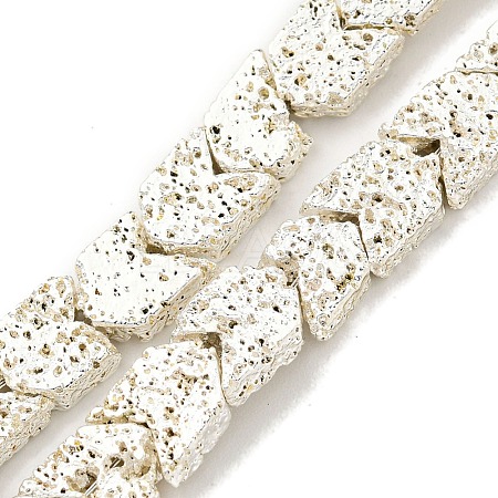 Electroplated Natural Lava Rock Beads Strands G-I360-X02-04-1