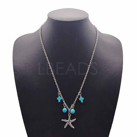 Starfish Pendant Necklace JN5194-1-1