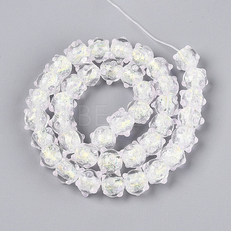 Handmade Foil Lampwork Beads Strands FOIL-T008-02H-1