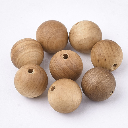 Natural Wood Beads X-WOOD-S053-37-1