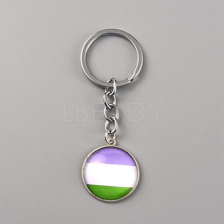 Glass Keychain KEYC-WH0024-18P-01-1
