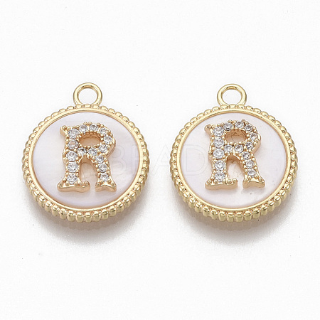 Brass Micro Pave Cubic Zirconia Pendants KK-T062-04R-NF-1