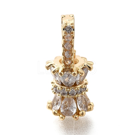 Brass Micro Pave Cubic Zirconia Donut Bails LS-KK-U061-17G-1