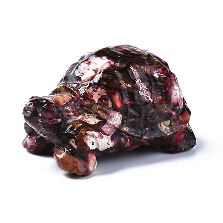 Tortoise Assembled Natural Bronzite & Synthetic Imperial Jasper Model Ornament G-N330-39A-01-1