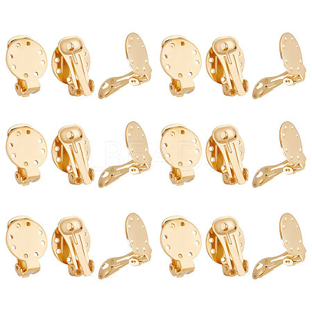 Unicraftale 20Pcs Ion Plating(IP) 304 Stainless Steel Clip-on Earring Settings STAS-UN0044-04-1