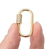 Brass Micro Pave Cubic Zirconia Screw Carabiner Lock Charms X-ZIRC-G160-21G-5