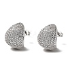 Rack Plating Brass Micro Pave Cubic Zirconia Stud Earrings EJEW-M230-05P-1