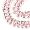Electroplate Transparent Glass Beads Strands EGLA-N057-01A-06-3