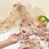 Embroidered Flowers Polyester Tulle Lace Fabric DIY-WH0449-31D-3