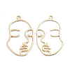 Alloy Open Back Bezel Pendants PALLOY-I197-08G-2