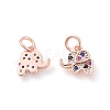 Brass Micro Pave Cubic Zirconia Charms ZIRC-F106-08RG-2