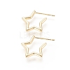 Brass Stud Earrings EJEW-F245-02G-1