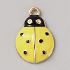Alloy Enamel Pendant Rhinestone Setting ENAM-WH0050-08G-05-1